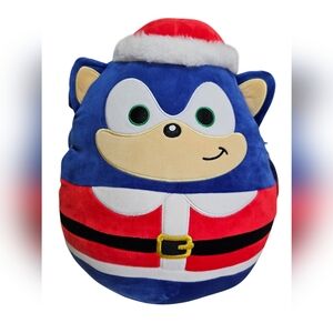 SONIC The Hedgehog 12” Squishmallows Plush SANTA Hat Suit 2024 Sega Jazwares New